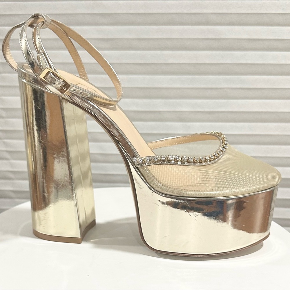 Elegant Silver Platform Heels